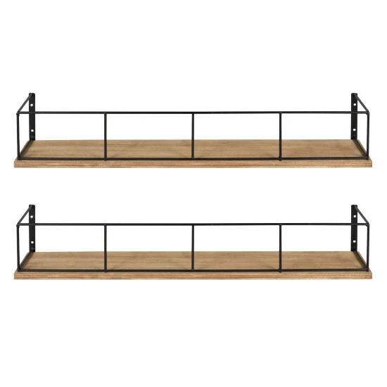 Cheapest π Carbon Loft Richter 2-pack Wood And Metal Floating Wall Shelves - 2 Piece White π - Image 7