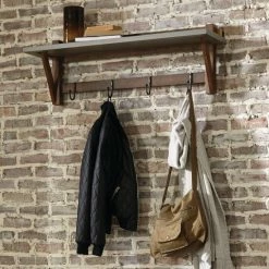 Best Sale 🛒 Carbon Loft Omer 40-inch Wood With Concrete 🧥 Coated Top Entryway 🧥 Coat Hook ✨