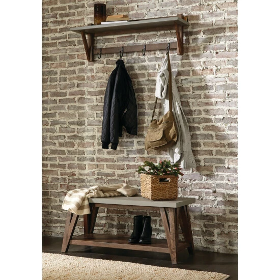 Best Sale π Carbon Loft Omer 40-inch Wood With Concrete π§₯ Coated Top Entryway π§₯ Coat Hook β¨ - Image 5