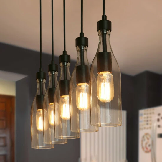 Brand new π Carbon Loft Nobleza 5-Light Linear Chandelier Kitchen Island Ceiling With Glass Shades - W 33.1"x D 4.7"x H 12.2" π₯ - Image 5