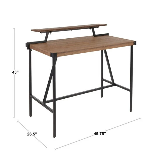 Wholesale π Carbon Loft Gunn Stand Up Desk With Removable Shelf Black Metal π― - Image 8