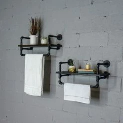 Outlet 👏 Carbon Loft Pepin Wall Shelf Rack (Set Of 2) Bronze & Brown 🎁