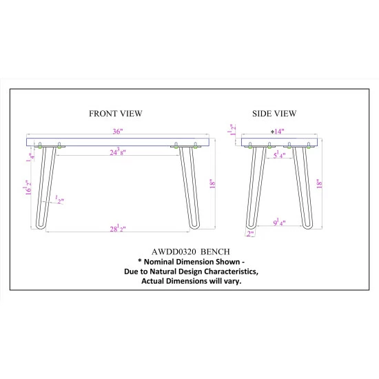 Coupon π Carbon Loft Czuchry Hairpin Live Edge Bench With π§₯ Coat Hook Shelf Set π₯ - Image 6
