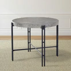 Outlet 🤩 Carbon Loft Marco Faux Concrete Round Top Counter Table 💯