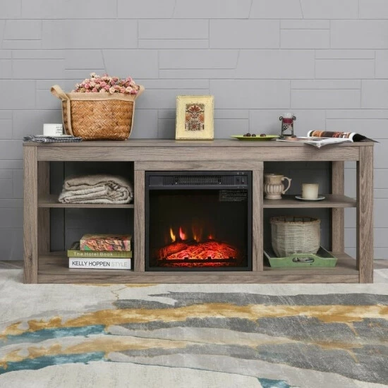 Brand new π Carbon Loft LaFrancis TV Stand With Electric Fireplace Charcoal π - Image 8