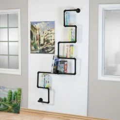 Coupon 🎁 Carbon Loft Foronjy Black Right Angle Scaffold Wall Shelf Bookshelf 🔔