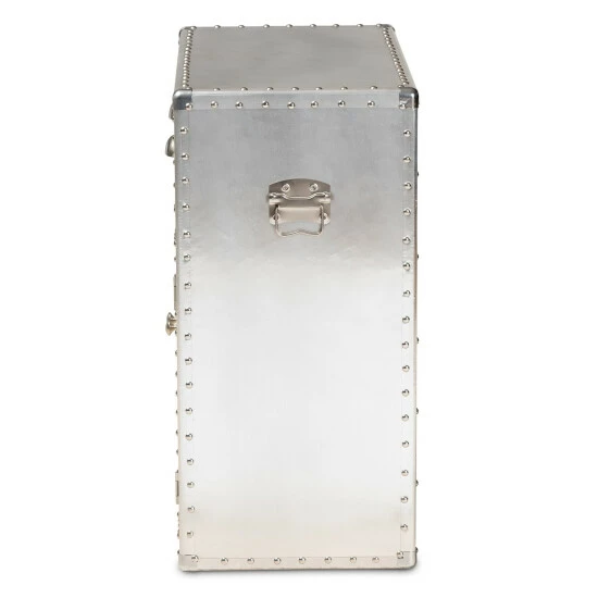 Flash Sale π Carbon Loft Rameses French Industrial Silver Metal 2-door Accent Storage Cabinet β - Image 5