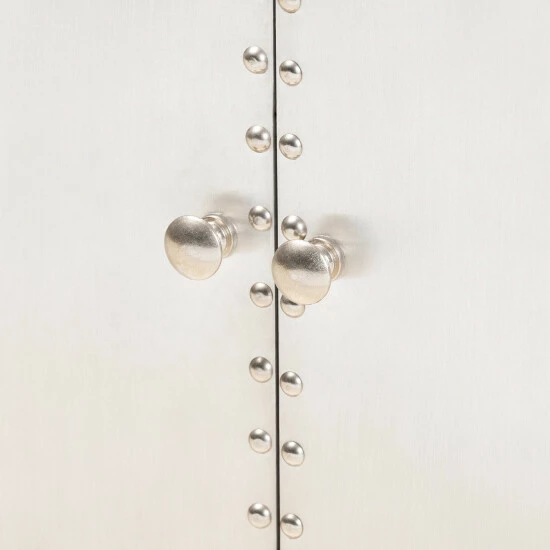 Flash Sale π Carbon Loft Rameses French Industrial Silver Metal 2-door Accent Storage Cabinet β - Image 7