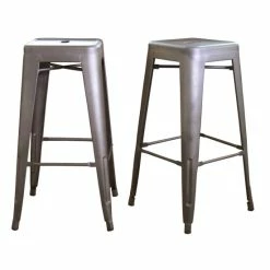 Cheap 😀 Carbon Loft Tolliver Gunmetal 30-inch Metal Bar Stool (Set Of 2) 😍