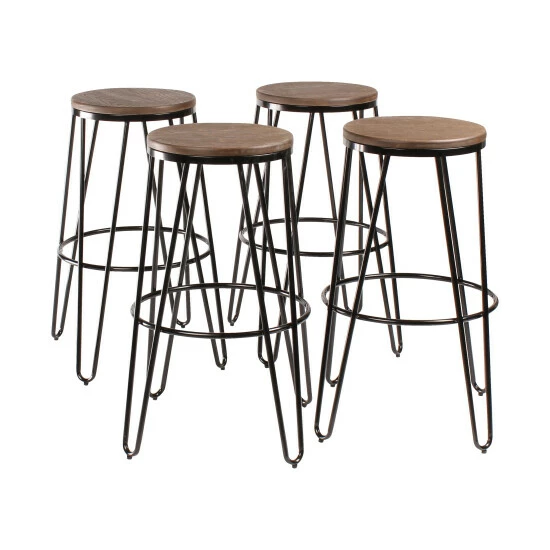 Best reviews of π Carbon Loft Hall Wood And Metal Bar Stools (Set Of 4) Black/grey π - Image 3