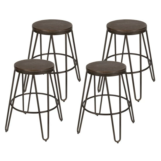 Best reviews of π Carbon Loft Hall Wood And Metal Bar Stools (Set Of 4) Black/grey π - Image 6