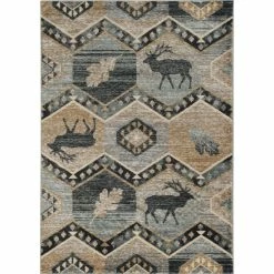Best Sale ⭐ Carbon Loft Yoho Woodlands Rustic Tribal Rug Seafoam 🤩