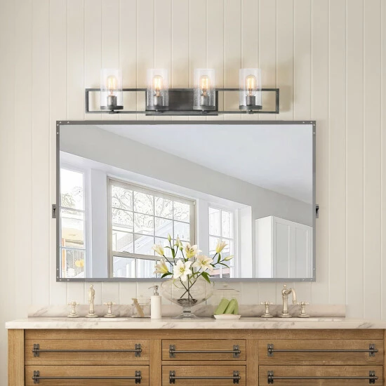 Best reviews of π₯° Carbon Loft Modern Brushed Silver Bathroom Vanity Lights Glass Wall Sconce - W31.5"xH7.5"xE5.5" π - Image 3