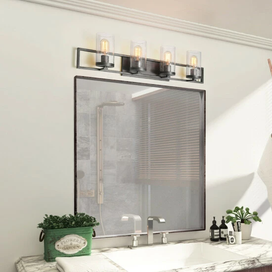 Best reviews of π₯° Carbon Loft Modern Brushed Silver Bathroom Vanity Lights Glass Wall Sconce - W31.5"xH7.5"xE5.5" π - Image 4