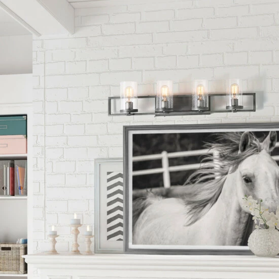 Best reviews of π₯° Carbon Loft Modern Brushed Silver Bathroom Vanity Lights Glass Wall Sconce - W31.5"xH7.5"xE5.5" π - Image 5