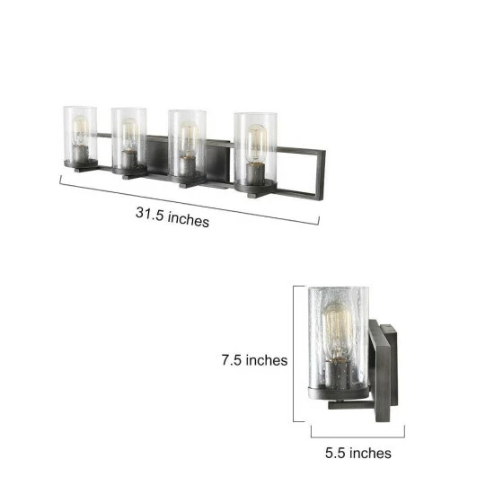 Best reviews of π₯° Carbon Loft Modern Brushed Silver Bathroom Vanity Lights Glass Wall Sconce - W31.5"xH7.5"xE5.5" π - Image 7