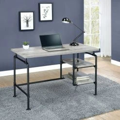 Best reviews of ✨ Carbon Loft Girodin Grey Driftwood 2-tier Open Shelving Writing Desk 🔔