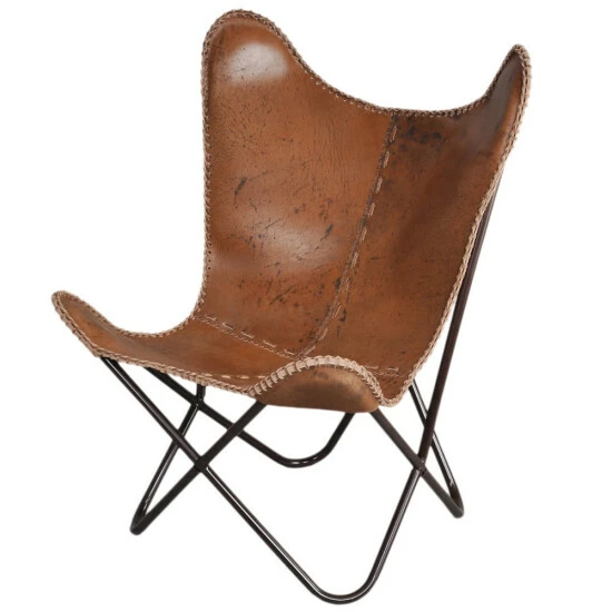 Cheapest π Carbon Loft Larkin Rustic Brown Leather Butterfly Chair π― - Image 2
