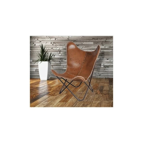 Cheapest π Carbon Loft Larkin Rustic Brown Leather Butterfly Chair π― - Image 5