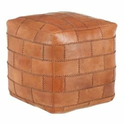 Best deal ❤️ Carbon Loft Najah Leather Industrial Pouf Ottoman Espresso 🎁