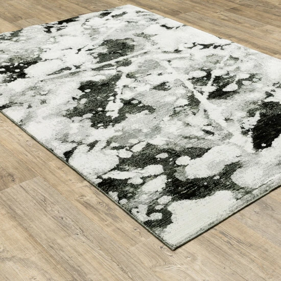 Outlet π Carbon Loft Bain Abstract Shadows Charcoal/ White Area Rug π - Image 8