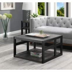 Promo 👍 Carbon Loft Sohni Square Geometric 2-tier Coffee Table Weathered Grey 🛒