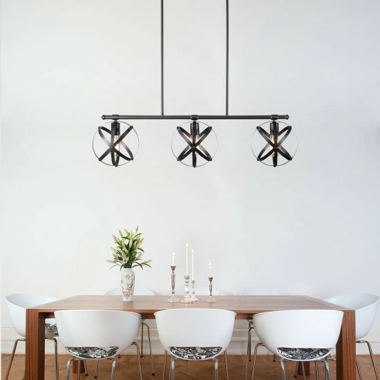Hot Sale π€© Carbon Loft Gideon 3-light Dark Bronze Linear Chandelier - 57" π₯°