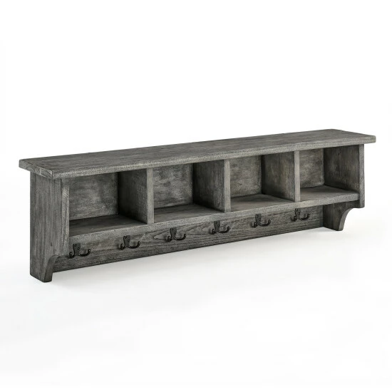 Hot Sale π Carbon Loft Lawrence Reclaimed Wood π§₯ Coat Hook And Bench Grey β - Image 8
