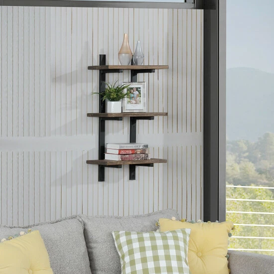 Cheap π Carbon Loft Lawrence Metal And Solid Wood Wall Shelf Brown 48" π