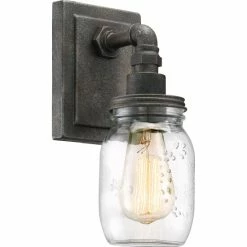 Flash Sale 👍 Carbon Loft Humboldt Rustic Black Jar 1-light Bath Fixture ✨