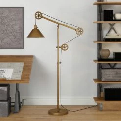 Coupon 👍 Carbon Loft Tirith Industrial Farmhouse Floor Lamp With Pulley System Milk Glass ✨