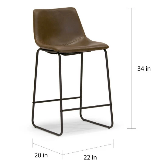 Cheap π Carbon Loft Richard Faux Leather And Iron Counter Stool (Set Of 2) Grey π - Image 7