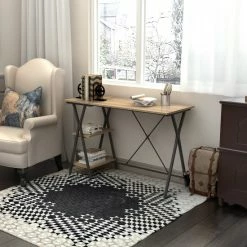 Best Sale 😍 Carbon Loft Searz Industrial 2-shelf Computer Writing Desk 😀