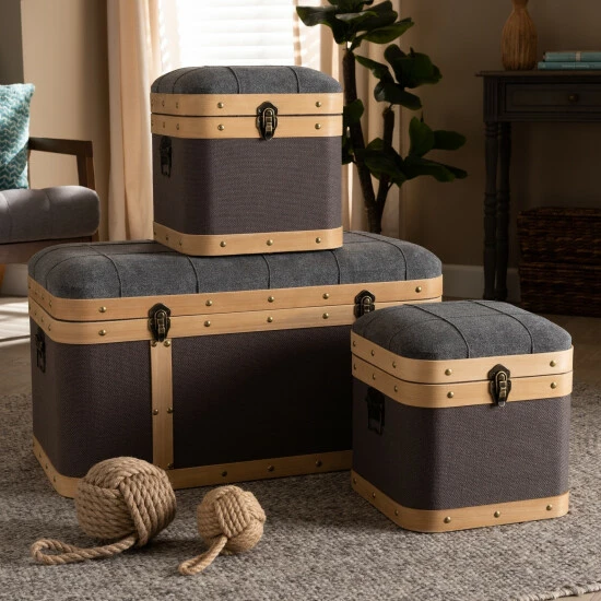 Best reviews of π Carbon Loft Schaca Modern And Contemporary Transitional 3-piece Ottoman Trunk Set π