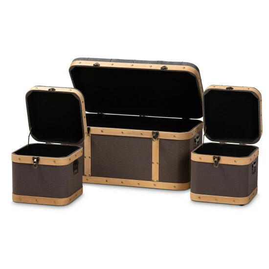 Best reviews of π Carbon Loft Schaca Modern And Contemporary Transitional 3-piece Ottoman Trunk Set π - Image 3