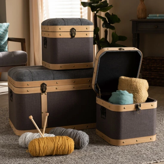 Best reviews of π Carbon Loft Schaca Modern And Contemporary Transitional 3-piece Ottoman Trunk Set π - Image 7