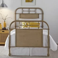 Top 10 π― Carbon Loft Cauthen Youth Distressed Metal Vintage Cream Twin Metal Bed π