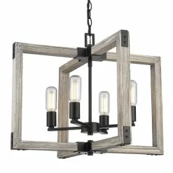 Best reviews of ✨ Carbon Loft Barton Black 4-light Wood Chandelier ⌛