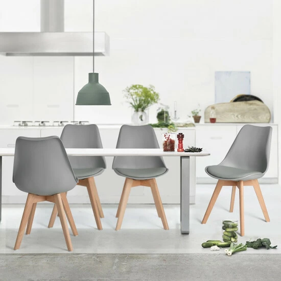 Budget βοΈ Carbon Loft Rivas Mid-century Modern Upholstery Solid Wood Dining Chair (Set Of 4) White 𧨠- Image 2