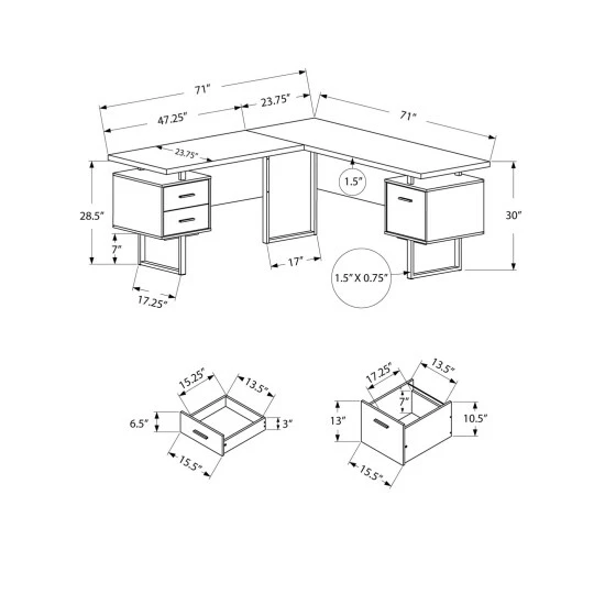 Cheap π Carbon Loft Brandenberger Grey Left Or Right Facing Computer Desk π - Image 3