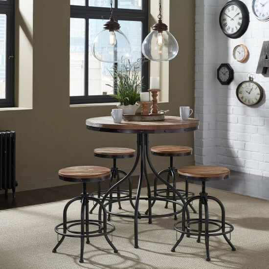 Promo π Carbon Loft Vintage Series Distressed Metal 24 Inch Adjustable Counter Stool (Set Of 2) β€οΈ - Image 2