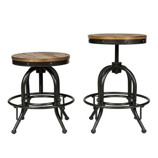 Promo π Carbon Loft Vintage Series Distressed Metal 24 Inch Adjustable Counter Stool (Set Of 2) β€οΈ - Image 4