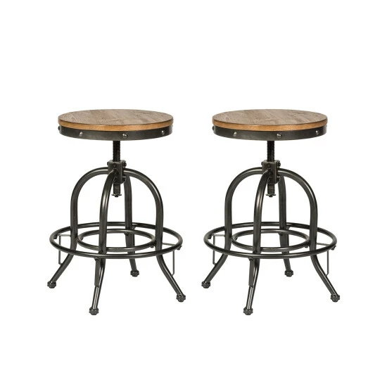 Promo π Carbon Loft Vintage Series Distressed Metal 24 Inch Adjustable Counter Stool (Set Of 2) β€οΈ - Image 6
