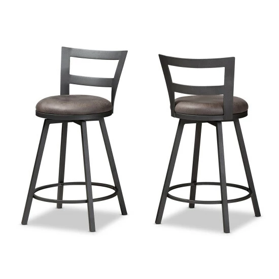 Deals π Carbon Loft Murdock Industrial Grey Fabric Pub Stool Set π - Image 2