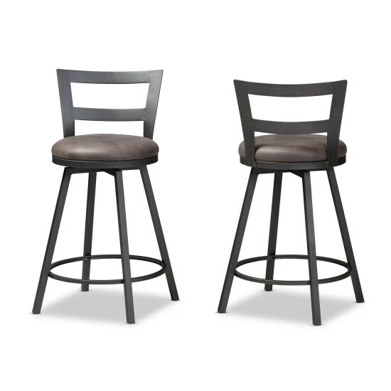 Deals π Carbon Loft Murdock Industrial Grey Fabric Pub Stool Set π - Image 3