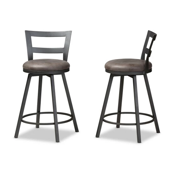 Deals π Carbon Loft Murdock Industrial Grey Fabric Pub Stool Set π - Image 4