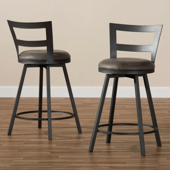 Deals π Carbon Loft Murdock Industrial Grey Fabric Pub Stool Set π - Image 7
