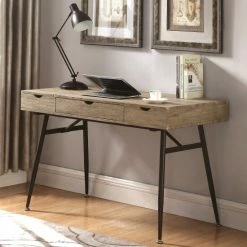 Outlet 🧨 Carbon Loft 🦮 Doggett Computer Writing Office Desk With Drawer And Storage Rustic Driftwood 🛒