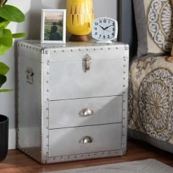 Best Pirce ❤️ Carbon Loft Rameses Silver Metal 2-drawer Storage Cabinet 🌟