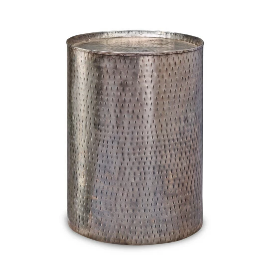 Best Sale π₯° Carbon Loft Wadia Distressed Pewter π¨ Hammered Metal End Table β¨ - Image 2